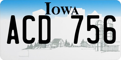 IA license plate ACD756