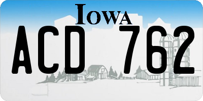 IA license plate ACD762