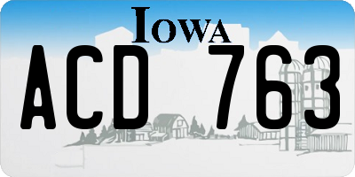 IA license plate ACD763