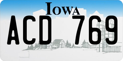 IA license plate ACD769