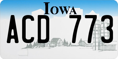 IA license plate ACD773