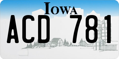 IA license plate ACD781