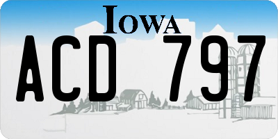 IA license plate ACD797