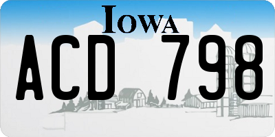 IA license plate ACD798