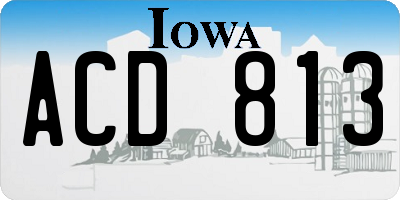 IA license plate ACD813