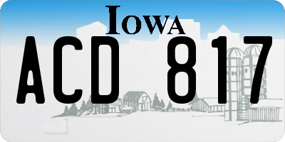 IA license plate ACD817