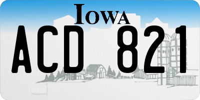IA license plate ACD821