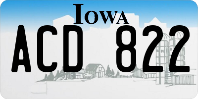 IA license plate ACD822