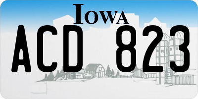 IA license plate ACD823