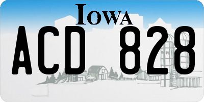 IA license plate ACD828