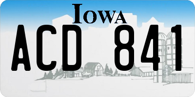 IA license plate ACD841