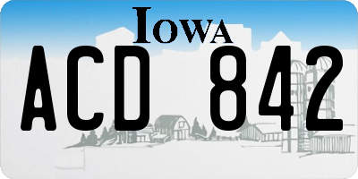 IA license plate ACD842