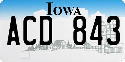 IA license plate ACD843