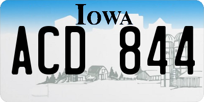 IA license plate ACD844
