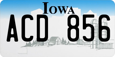 IA license plate ACD856