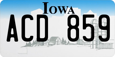 IA license plate ACD859