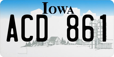 IA license plate ACD861