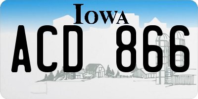 IA license plate ACD866