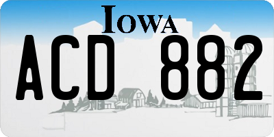 IA license plate ACD882