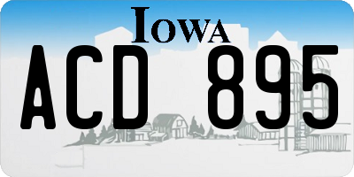 IA license plate ACD895