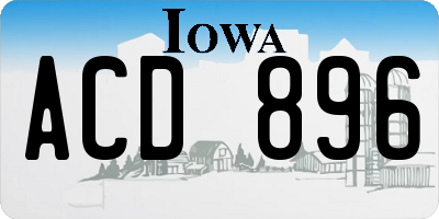 IA license plate ACD896