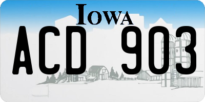 IA license plate ACD903
