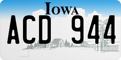 IA license plate ACD944