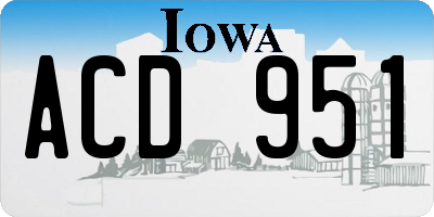 IA license plate ACD951