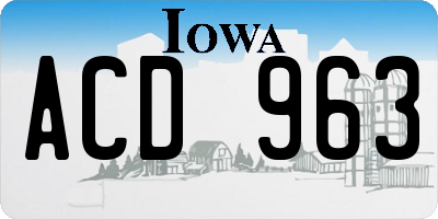 IA license plate ACD963