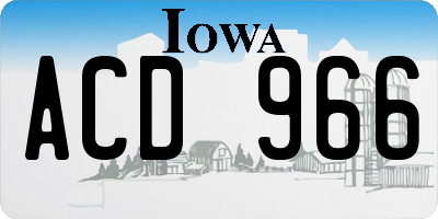 IA license plate ACD966