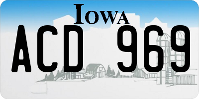 IA license plate ACD969