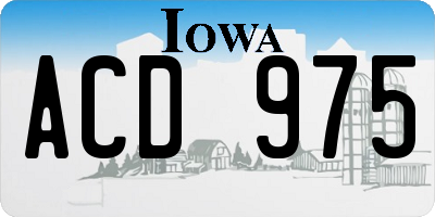 IA license plate ACD975