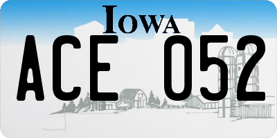 IA license plate ACE052