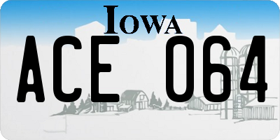 IA license plate ACE064