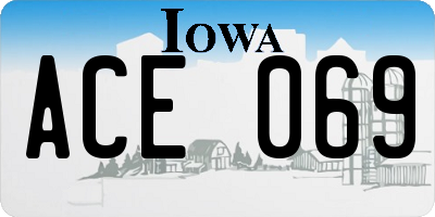 IA license plate ACE069