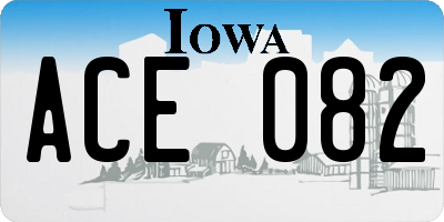 IA license plate ACE082