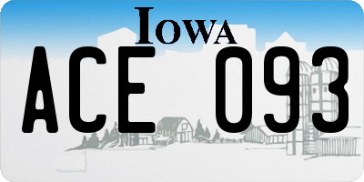 IA license plate ACE093
