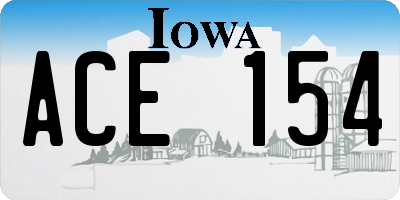 IA license plate ACE154