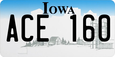 IA license plate ACE160