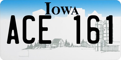 IA license plate ACE161