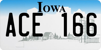 IA license plate ACE166