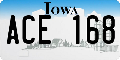 IA license plate ACE168