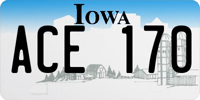 IA license plate ACE170