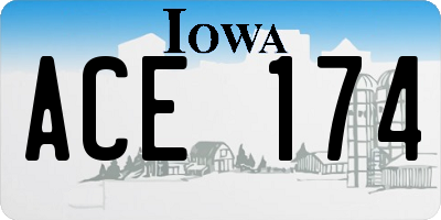IA license plate ACE174