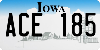 IA license plate ACE185