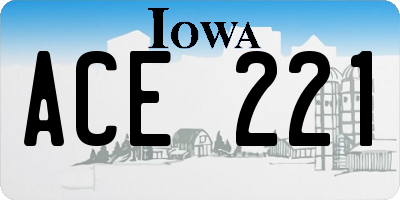 IA license plate ACE221