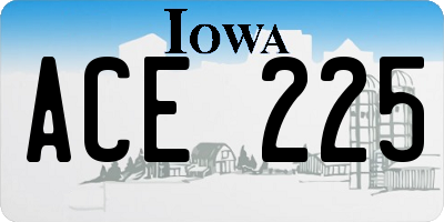 IA license plate ACE225