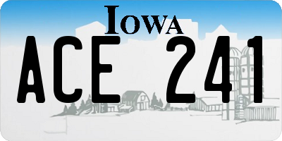 IA license plate ACE241
