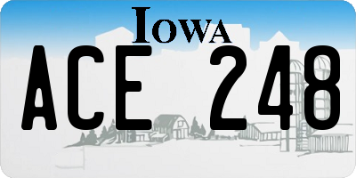 IA license plate ACE248