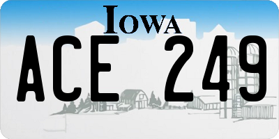IA license plate ACE249